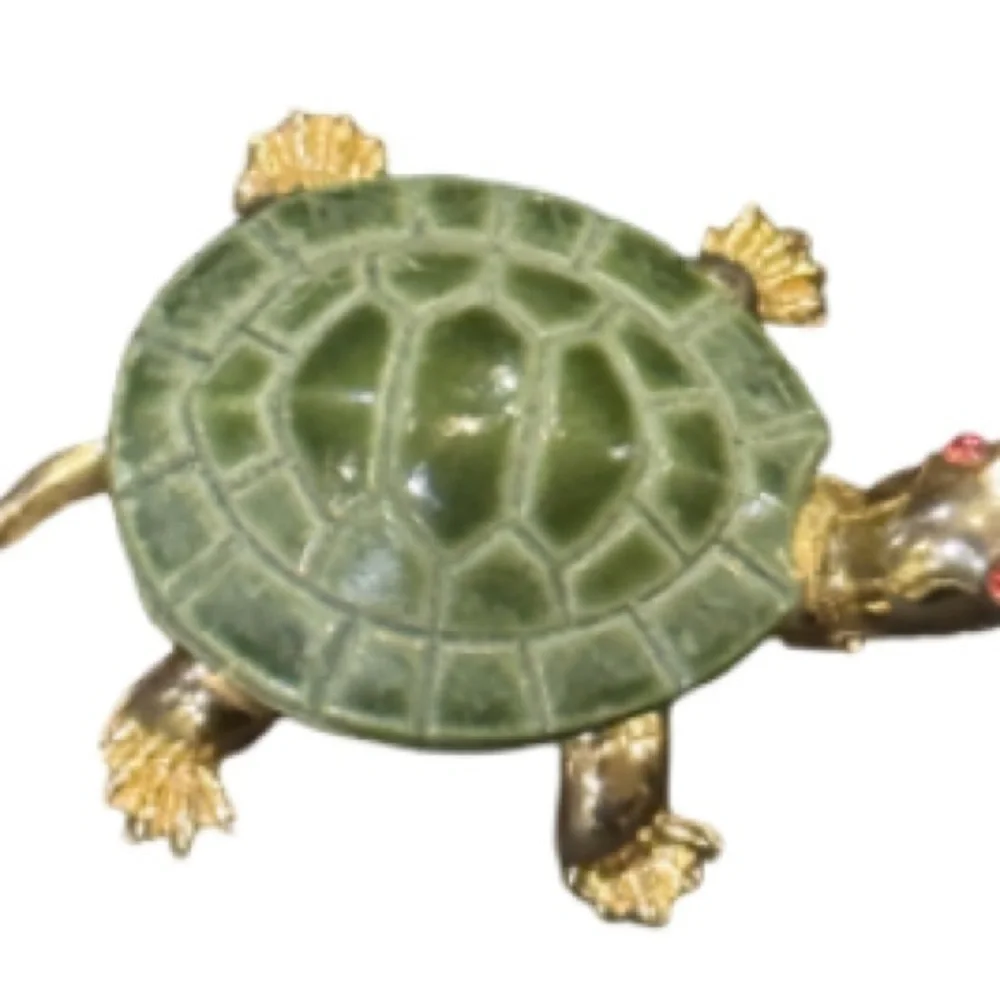 Green and Gold Turtle Brooch